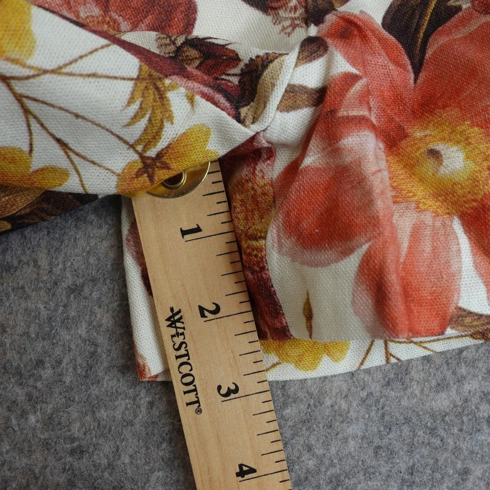 AQUA‎ Floral High Waisted Linen Shorts Womens M White Multi Summer Boho Chic NWT